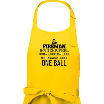 Kuchyňská zástěra Fireman beacause one ball - Pánská zástěra na vaření - Univerzální velikost ( Žlutá )