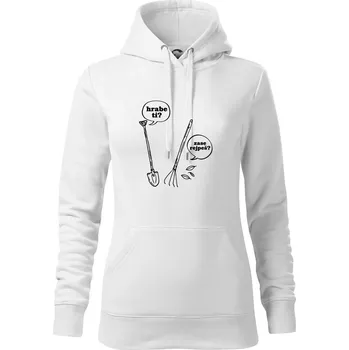 Dámská mikina Hrabe ti, už zase rejpeš - Mikina dámská Cape s kapucí - L ( Bílá )