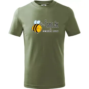 Čmelák = dobrej zvuk - Tričko dětské bavlněné - 104-110cm / 3-4 roky ( Khaki )