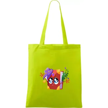 Kreslená kniha kouzelná - Taška bavlněná - 42 x 38 cm ( Limetková )