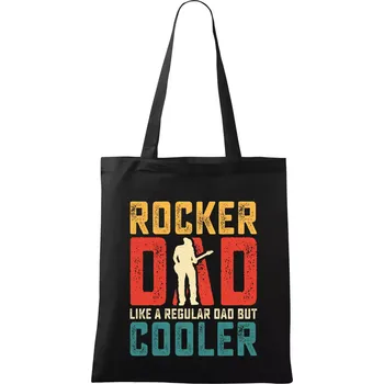 Rocker dad like a regular dad but cooler - Taška bavlněná - 42 x 38 cm ( Černá )
