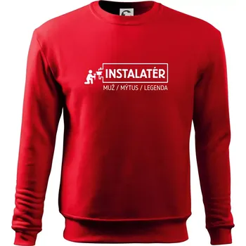 Pánská mikina Instalatér - muž mýtus legenda - Mikina Essential pánská - 2XL ( Červená )