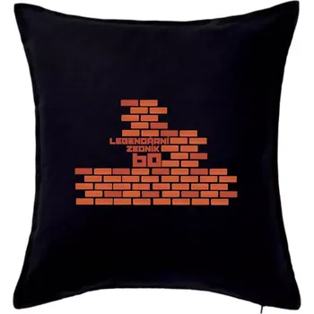 Polštář Legendární zedník 60 - Polštář 50x50 - 50x50 - Pouze potah ( Černá )