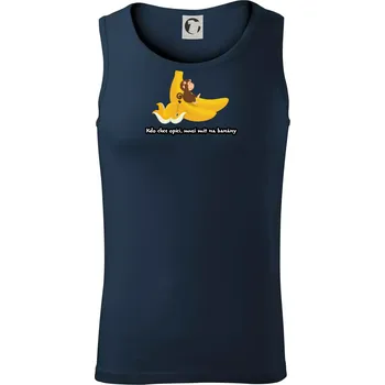 Kdo chce opici, musí mít na banány - Tílko pánské Core - 2XL ( Námořní modrá (velmi tmavá - téměř černá) )