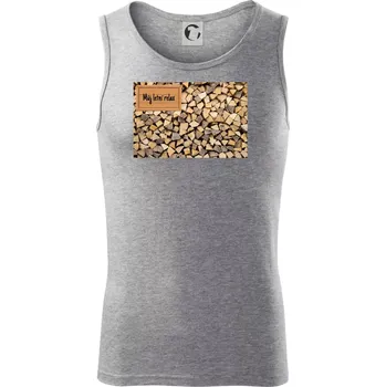 Dřevo - můj letní relax - Tílko pánské Core - XL ( Tmavě šedý melír )