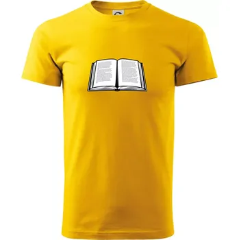 Kniha černobílá otevřená s textem - Triko extra velké (5-8XL) - 7XL ( Žlutá )