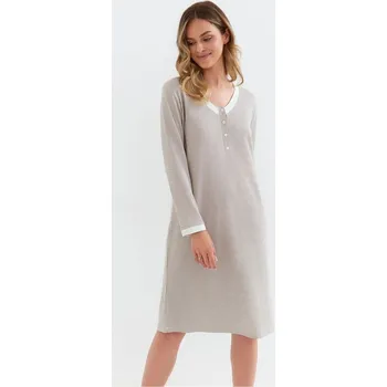 Dámské pyžamo Noční košilka Cana z bavlny Interlock- dlouhý rukáv, s i240_212752_2:s