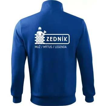 Pánská mikina Zedník - muž mýtus legenda - Mikina bez kapuce Adventure - L ( Královská modrá )