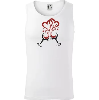 Víno je láska kulaté skleničky - Tílko pánské Core - 2XL ( Bílá )