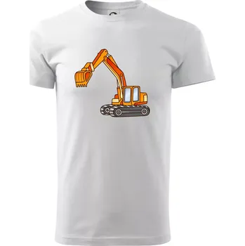 Pánské tričko Bagr bez nápisu oranžový - Triko extra velké (5-8XL) - 6XL ( Bílá )