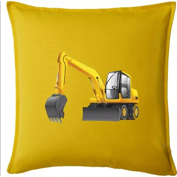 Polštář Bagr bez nápisu ze předu - Polštář 50x50 - 50x50 - Pouze potah ( Žlutá )