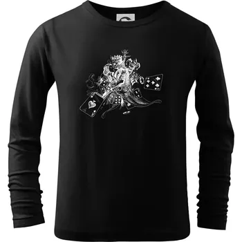 Chlapecké tričko Poker skica - Triko dětské Long Sleeve - 122 cm/6 let ( Černá )