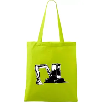 Nákupní taška Bagr bez nápisu černobílý - Taška bavlněná - 42 x 38 cm ( Limetková )