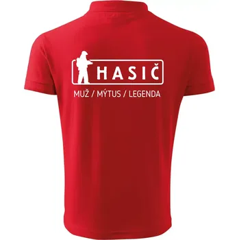 Pánská košile Hasič - muž mýtus legenda - Polokošile pánská Pique Polo 203 - S ( Červená )