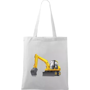 Bagr bez nápisu ze předu - Taška bavlněná - 42 x 38 cm ( Bílá )