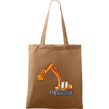 Nákupní taška Bagr bez nápisu oranžový - Taška bavlněná - 42 x 38 cm ( Cappuccino )