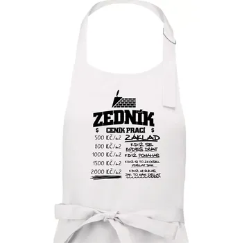Kuchyňská zástěra Ceník zedníka - cena za metr - Dámská zástěra na vaření - Univerzální velikost ( Bílá )