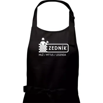 Kuchyňská zástěra Zedník - muž mýtus legenda - Pánská zástěra na vaření - Univerzální velikost ( Černá )