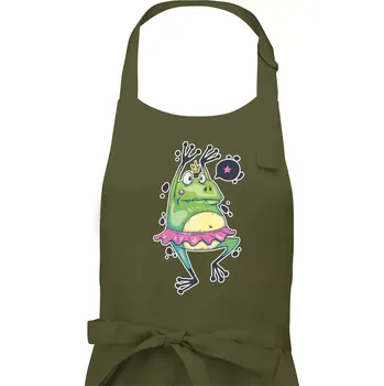 Kuchyňská zástěra Žabka baletka - Pánská zástěra na vaření - Univerzální velikost ( Khaki )