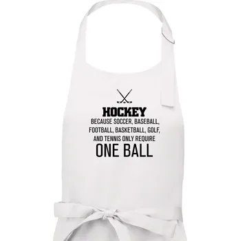 Kuchyňská zástěra Hockey - ona ball - Pánská zástěra na vaření - Univerzální velikost ( Bílá )