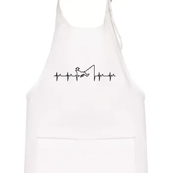 Kuchyňská zástěra Rybář ekg - Dětská zástěra na vaření - Univerzální velikost ( Bílá )