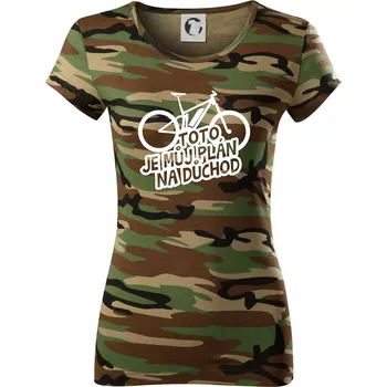 Ebike plán na důchod - Dámské maskáčové triko - M ( Hnědý maskáč )