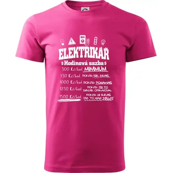 Pánská móda Elektrikář hodinová sazba - Klasické pánské triko vyšší gramáže - XS ( Purpurová )
