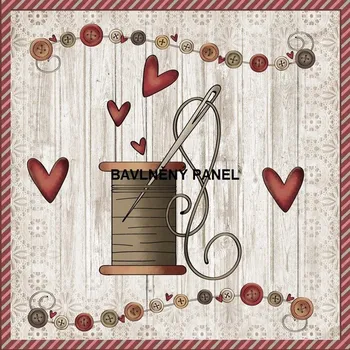 Panel bavlna - ŠITÍ, PLETENÍ-142-03 Velikost: 30x30cm