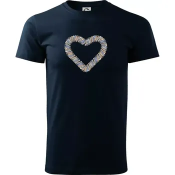 Srdce z knih - Triko extra velké (5-8XL) - 8XL ( Námořní modrá (velmi tmavá - téměř černá) )