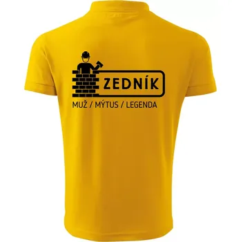 Pánská košile Zedník - muž mýtus legenda - Polokošile pánská Pique Polo 203 - S ( Žlutá )