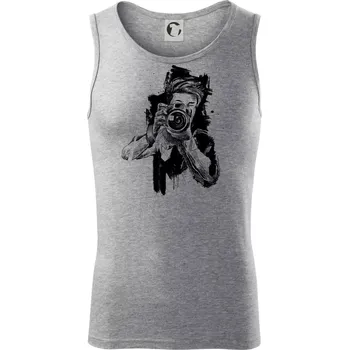 Fotograf kreslený tužkou - Tílko pánské Core - M ( Tmavě šedý melír )