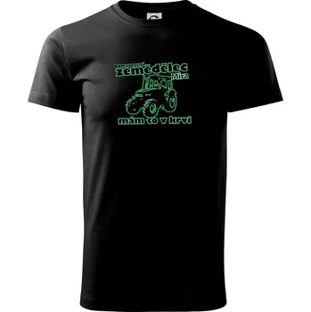 Pánské tričko Od narození zemědělec, mám to v krvi - Triko extra velké (5-8XL) - 8XL ( Černá )