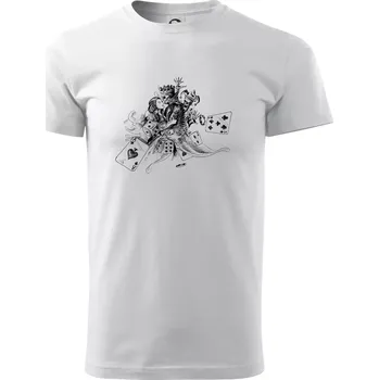 Pánské tričko Poker skica - Triko extra velké (5-8XL) - 8XL ( Bílá )
