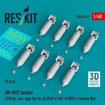 Plastikový model Reskit 1/48 AN-M57 bombs 250 lbs., box-type fin (8 pcs.)