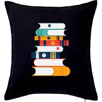 Polštář Knihy flat design - Polštář 50x50 - 50x50 - Pouze potah ( Černá )