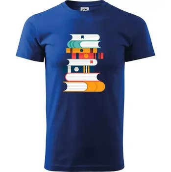 Pánské tričko Knihy flat design - Triko extra velké (5-8XL) - 8XL ( Královská modrá )