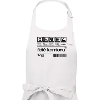 Kuchyňská zástěra Čárový kód řidič kamionu - Pánská zástěra na vaření - Univerzální velikost ( Bílá )
