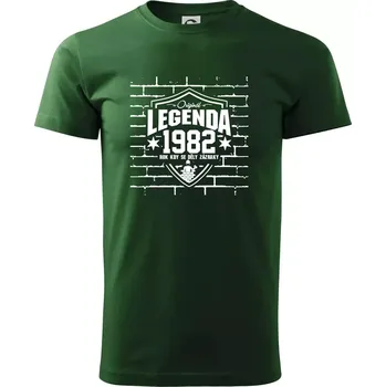 Pánské tričko Zedník - legenda - 1982 - Triko extra velké (5-8XL) - 6XL ( Lahvově zelená )