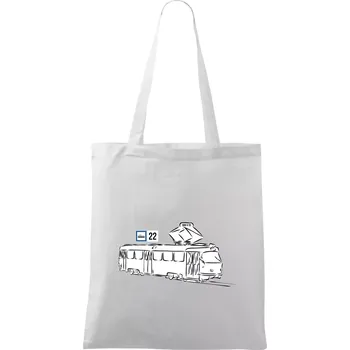Tramvaj číslo 22 - Taška bavlněná - 42 x 38 cm ( Bílá )