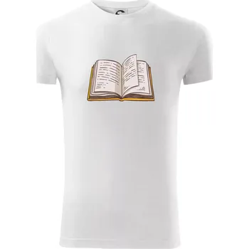 Pánské tričko Kniha barevná otevřená - Viper FIT - Pánské zůžené tričko - M ( Bílá )