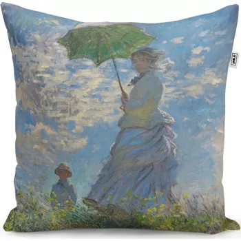 Polštář Dekorační polštář Dáma se slunečníkem - Claude Monet - Sablio - 50x50 cm