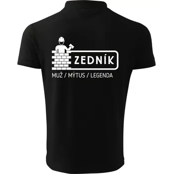 Pánská košile Zedník - muž mýtus legenda - Polokošile pánská Pique Polo 203 - M ( Černá )