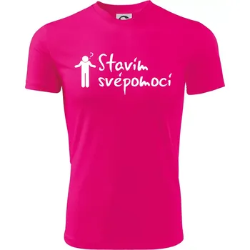 Stavím svépomocí - ikona - Dětské triko sportovní (dresovina) - 158 cm/12 let ( Neon Pink )