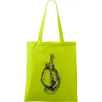 Boxerské rukavice kreslené na výšku - Taška bavlněná - 42 x 38 cm ( Limetková )