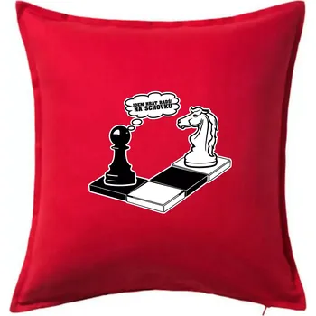 Polštář Jdem hrát radši na schovku - Polštář 50x50 - 50x50 - Pouze potah ( Červená )