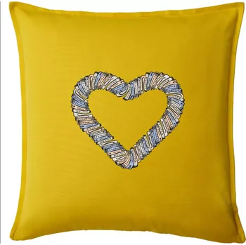 Polštář Srdce z knih - Polštář 50x50 - 50x50 - Pouze potah ( Žlutá )