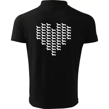 Pánská košile Jezevčík - Srdce - Polokošile pánská Pique Polo 203 - L ( Černá )