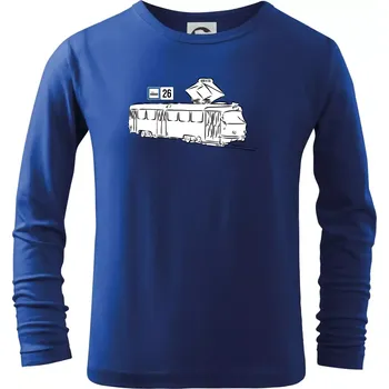 Chlapecké tričko Tramvaj číslo 26 - Triko dětské Long Sleeve - 122 cm/6 let ( Královská modrá )