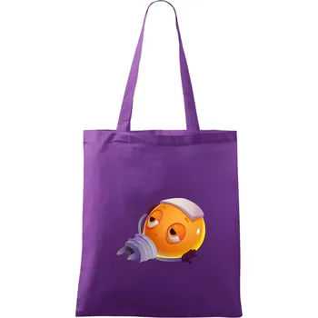 Žárovka čte knihu - Taška bavlněná - 42 x 38 cm ( Fialová )