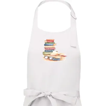 Kuchyňská zástěra Knihy barevné a brýle - Pánská zástěra na vaření - Univerzální velikost ( Bílá )